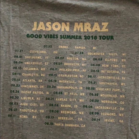 NWOT Jason Mraz Concert Tshirt 2018 Unisex Medium - Picture 12 of 15